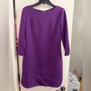 Eliza J Sheath Dress. Plum. Purple. Gold zipper. Cute details. Size 8